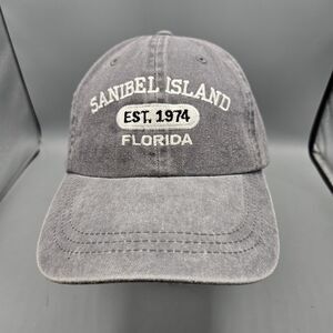 SANIBEL ISLAND Gray Adjustable Hat Dad Cap Florida  Est. 1974
